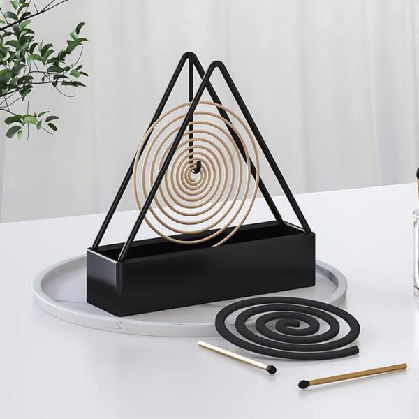 1pc Simple Triangle-shaped Iron Mosquito Coil Holder Creative Hanging Or Standin